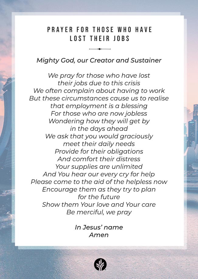 Prayer for those who lost their jobs