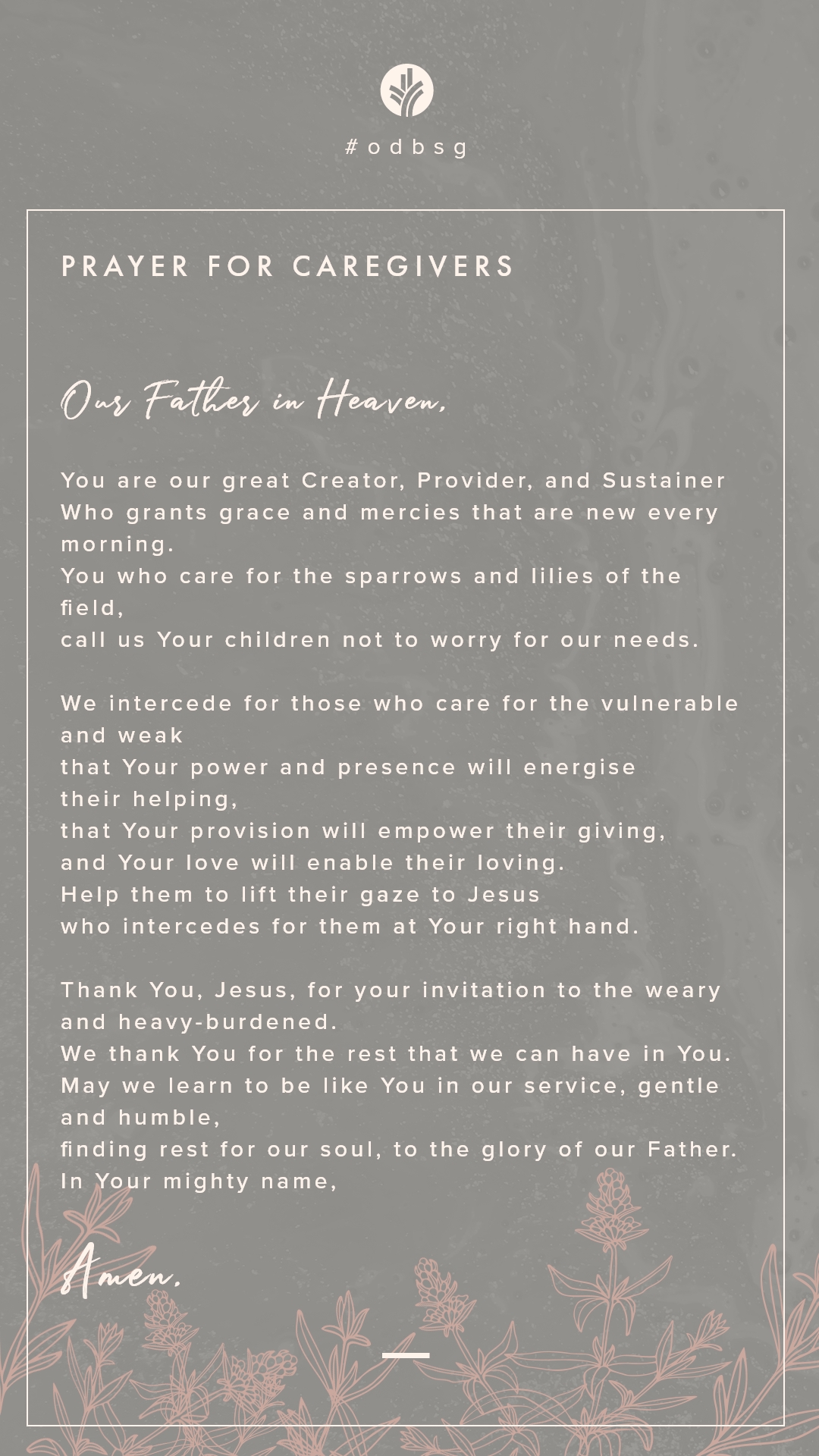 Prayer for Caregivers